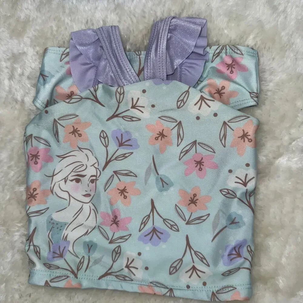 NWOT Disney Frozen Elsa Toddler 2-Piece Ruffled Swimwear 2T